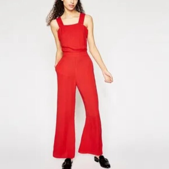 NWT | The Kooples Red Sleeveless Tie Back Jumpsuit, French Size 3, US 6-8 - Picture 2 of 7